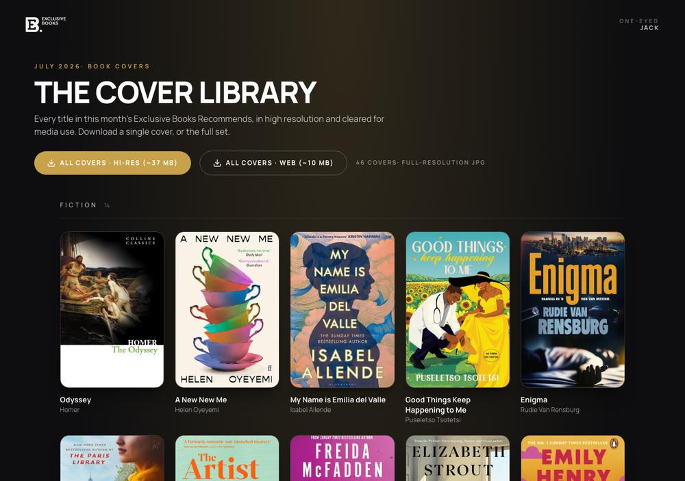 The Cover Library, a tracked press asset page
